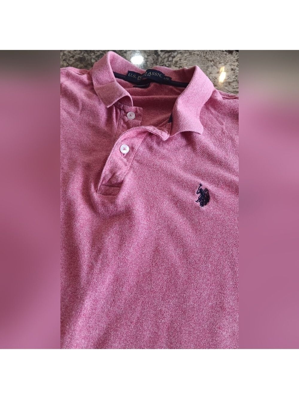 Pink Large Mens Authentic U.S. Polo Assn. T-Shirt